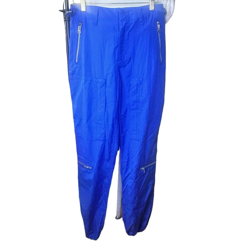 NEW Rag & Bone Kai Flight Poplin Cargo Pants Women’s Size 00 BRIGHT BLUE Purple - Image 2