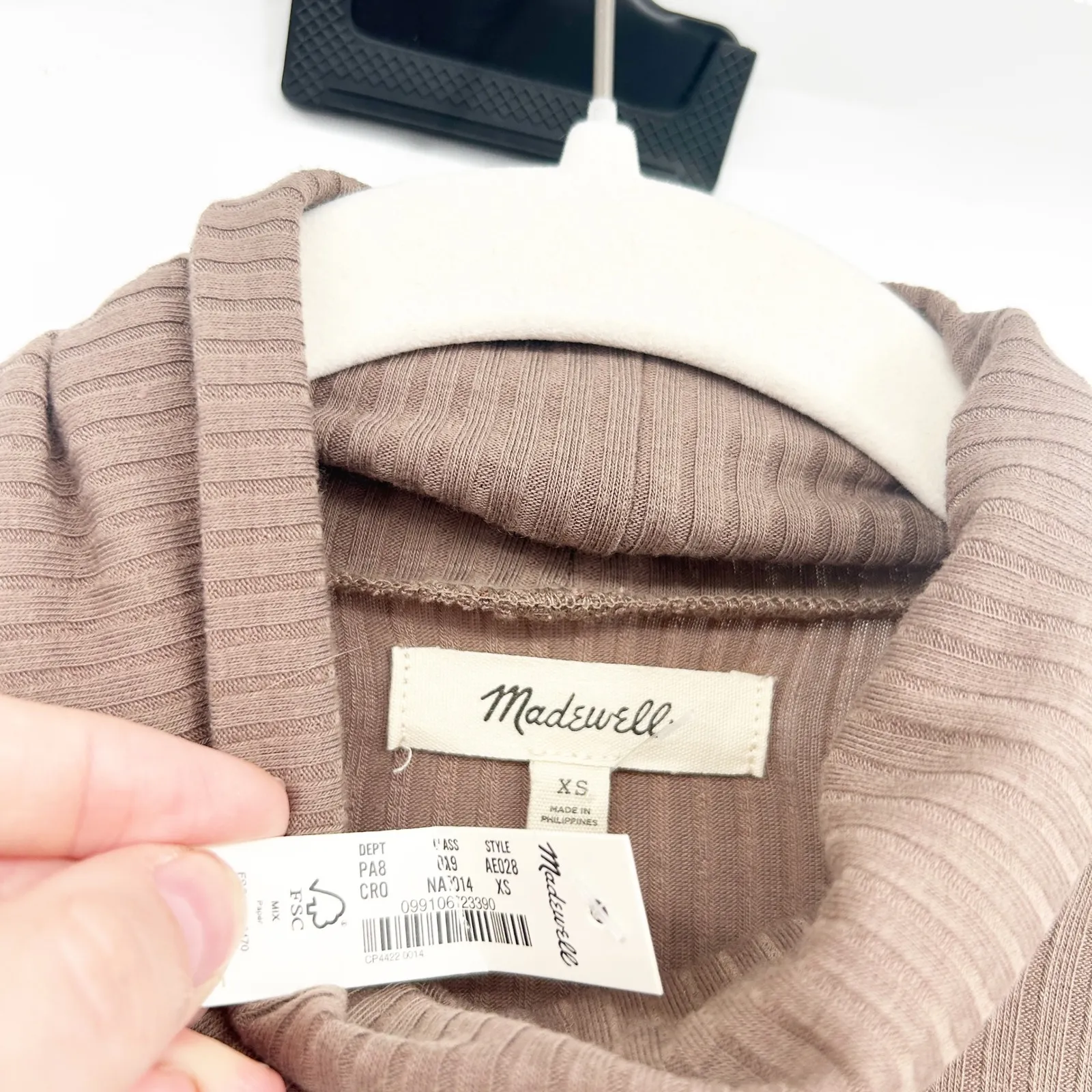 Madewell Womens Bundle Lot (2) Ribbed Turtleneck Long Sleeve Tops Size XS - Image 4