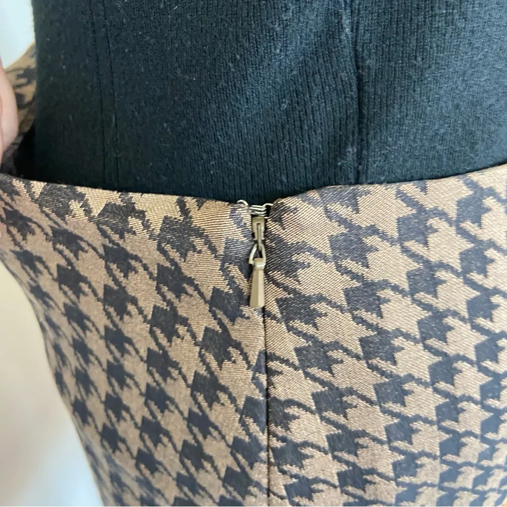Vintage 90’s Brown Houndstooth Mini Skirt - Image 7