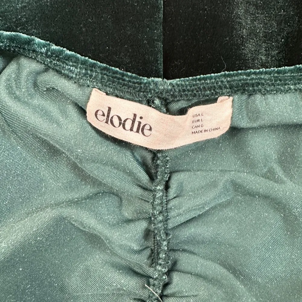 Eloise Emerald Green Velvet Dress Ruched Bodycon Long Sleeve Mini Party Large - Image 8