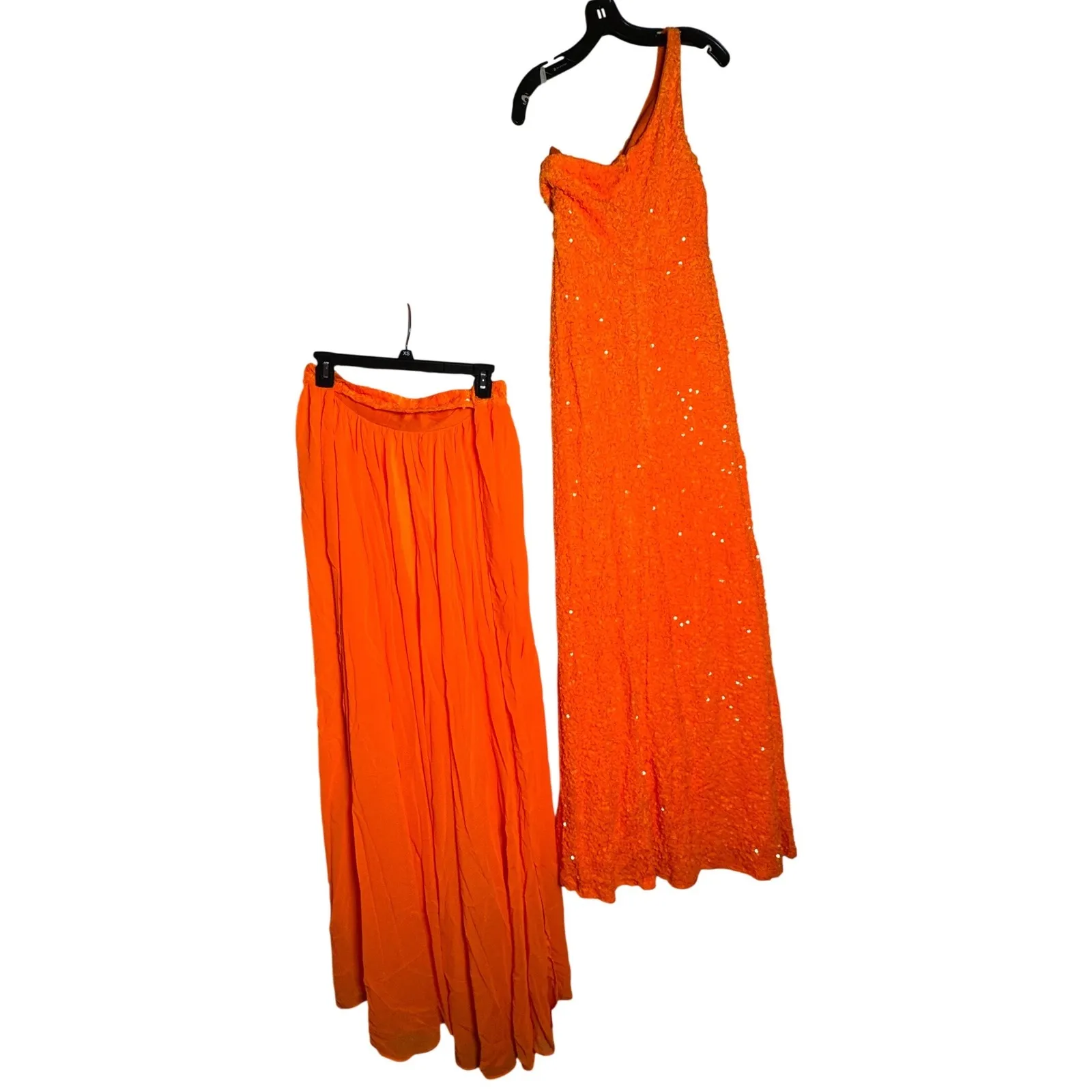 Vip & Diamond Bridal Orange Sequin One Shoulder Prom Formal Gown Size 6 - Image 6