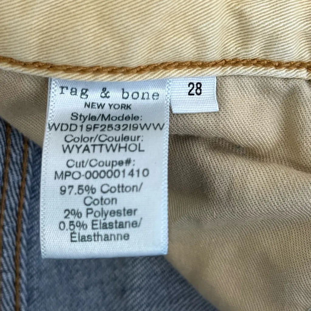 Rag & Bone Women Rosa Mid Rise Jean 28” Distressed Raw Hem Embroider Heart Patch - Image 11