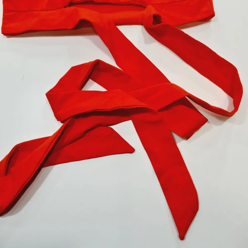 Superdown Elva Halter Tie Top in Poppy - Image 6