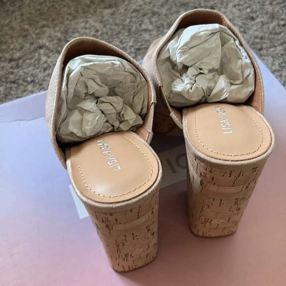 Lisa vicky joy slide beige Tan Size 8 - Image 4