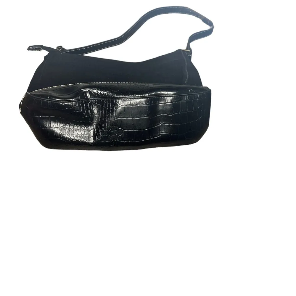 Etienne Aigner Canvas & Croc Leather Shoulder Bag - Image 4