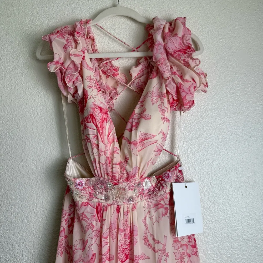 MAC DUGGAL Floral Ruffled Maxi Dress - Image 7