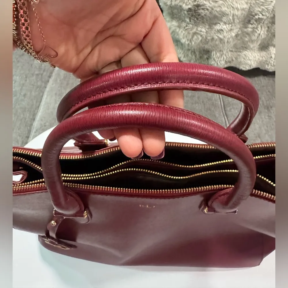 Ralph Lauren Red Leather Tote with Structured Design - Image 8