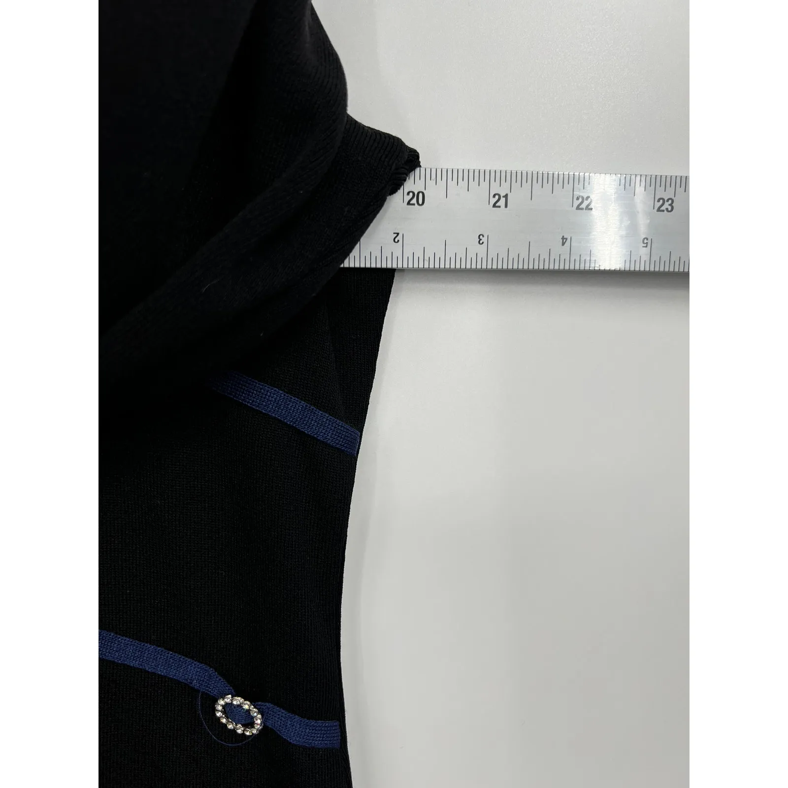 Exclusively Misook Black Blue Knit Long Sleeve Blazer Jacket Size‎ XS - Image 6