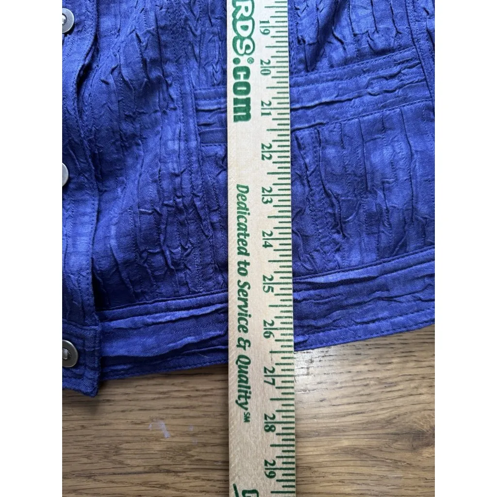 Ruby Rd. Women Size 20W Blue Button Down Jacket Polyester Textured Lightweight - Image 4