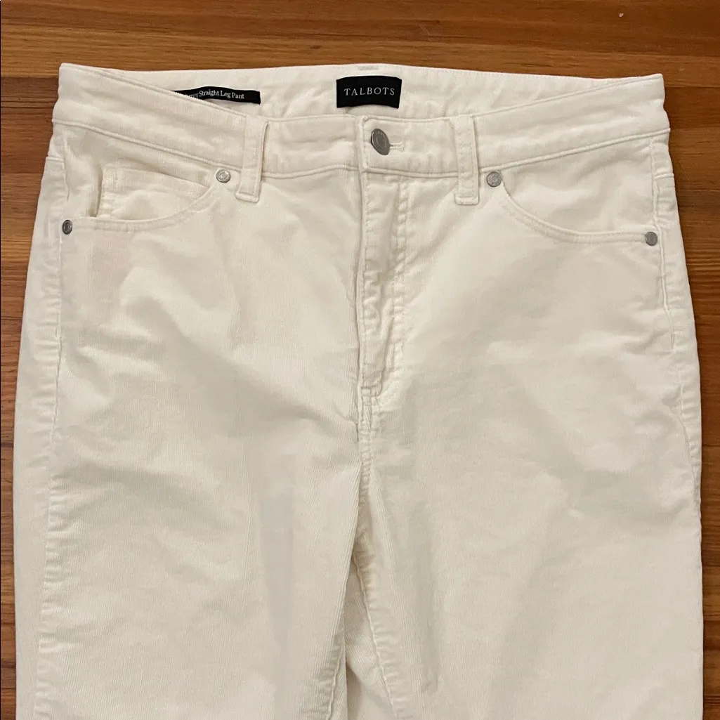 Talbots Creamy White Straight Leg Corduroy Pant Jeans Womens Size 8P Petite - Image 13