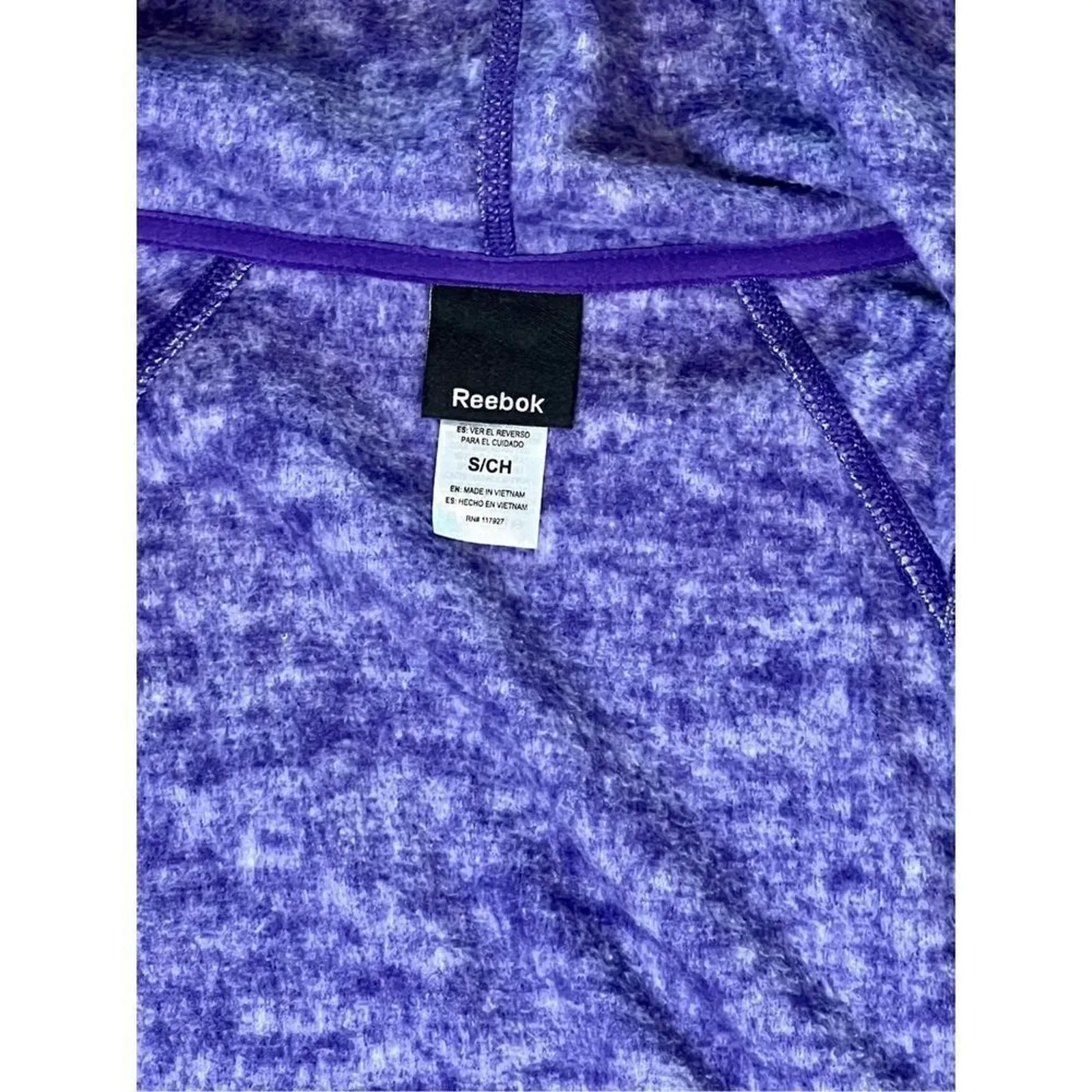 Reebok Spacedye Polar Fleece Crush It Zip Up Jacket SMALL‎ Athleisure Casual NWT - Image 5