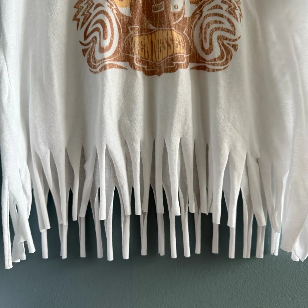 Nashville Tennessee Music City Rock Star Fringe Top White Size L - Image 4
