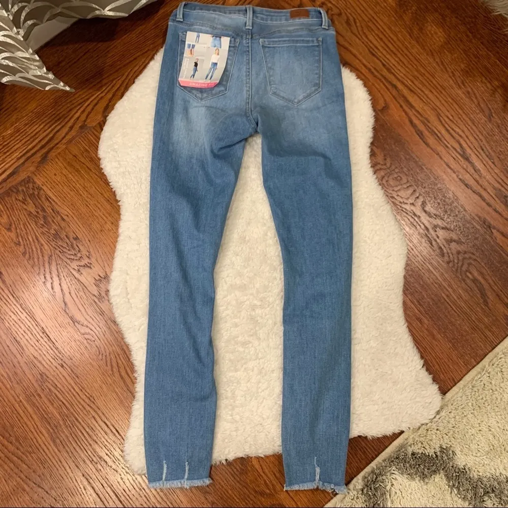 Simple Society Blue Destroyed Distressed High Waisted Skinny Ankle Jeans 0 NWT - Image 11