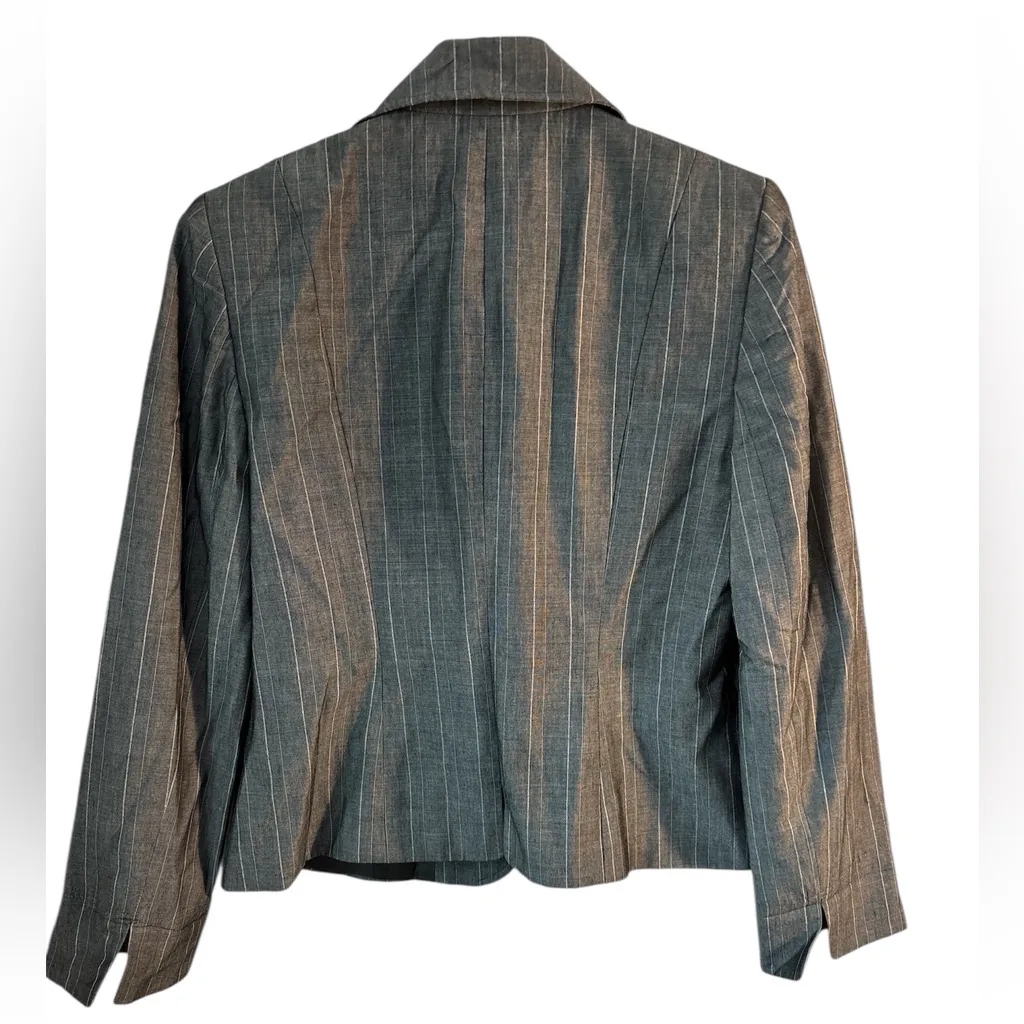 Ellen Tracy Gray Pinstripe Blazer Office Business Suit Separate Size 12 - Image 2