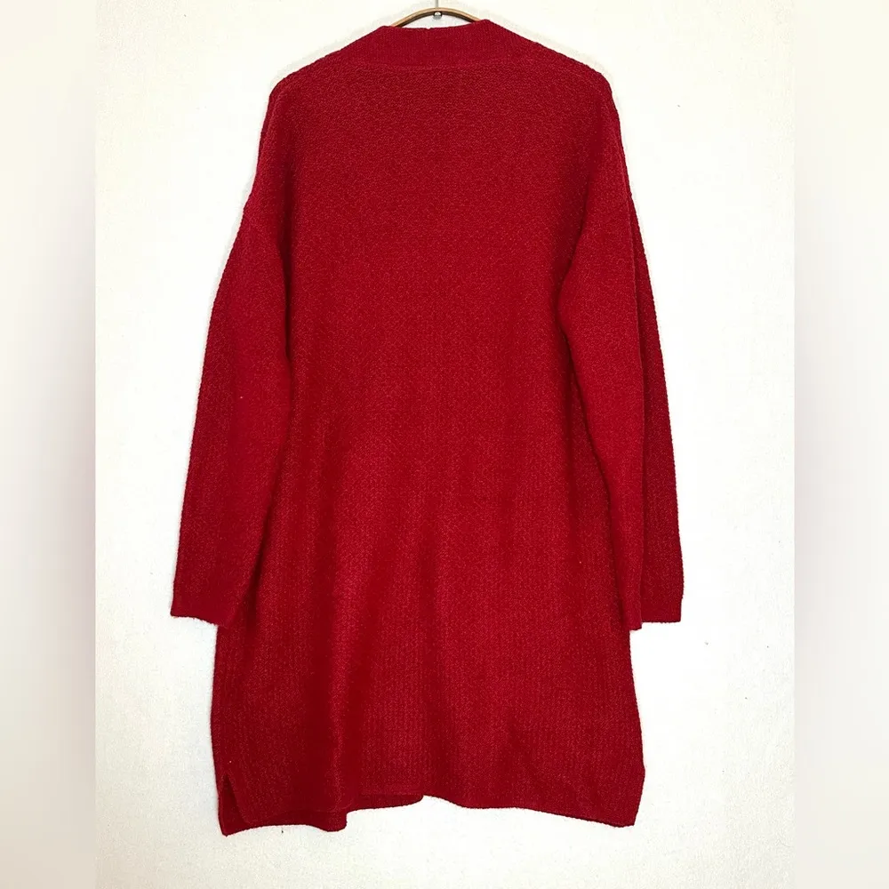 J. Jill Women’s Cardigan Sweater Open Pinned Long Red Size S Relaxed - Image 7