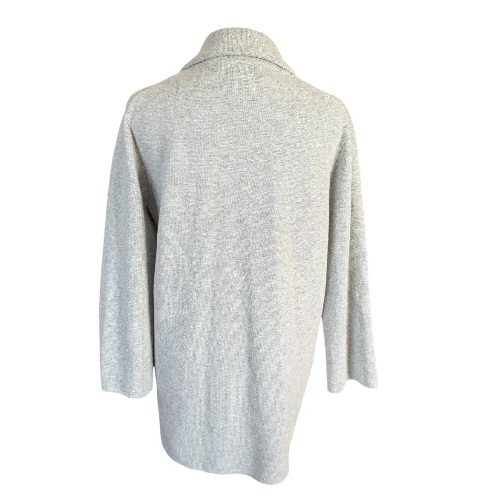 J. Crew light gray long sleeve collared open cardigan sweater jacket size small - Image 5