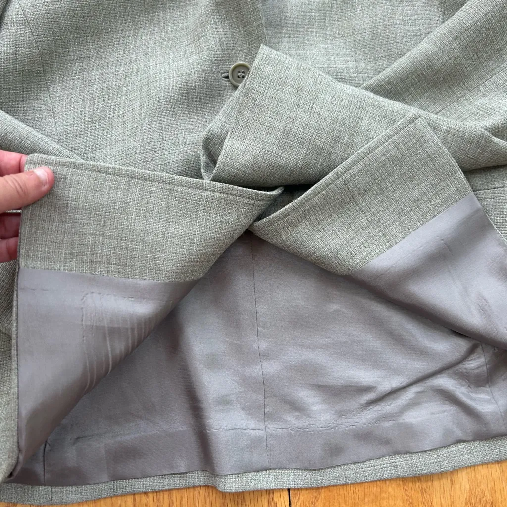 Ann Taylor Ladies Blazer Jacket Size 6 Lined Rayon Wool Blend Beige Vintage - Image 8