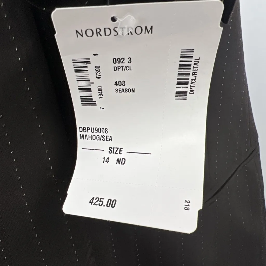 Dana Buchman Suit Set Wool 14P Brown Pin Stripe Blazer and Lined Pants Trousers - Image 10