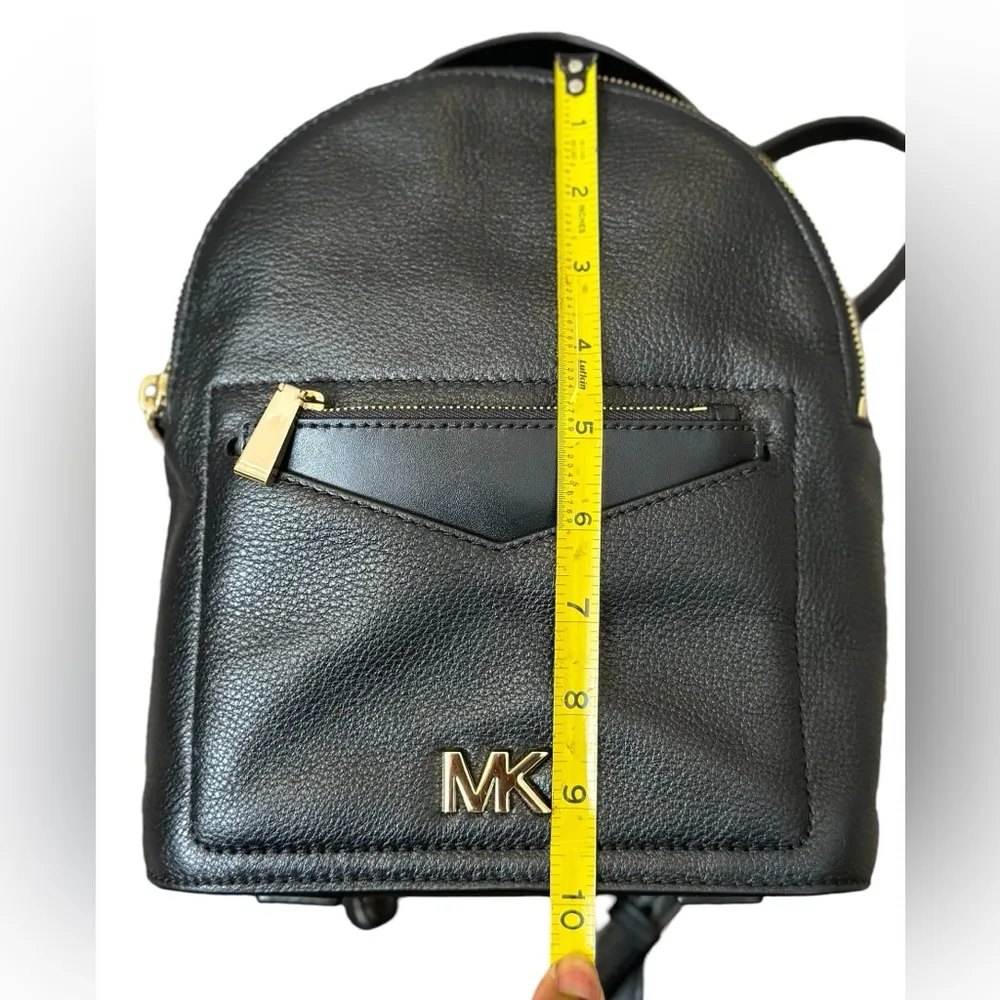 Michael Kors Small Black Leather Jessa Convertible Backpack/Crossbody - Image 7