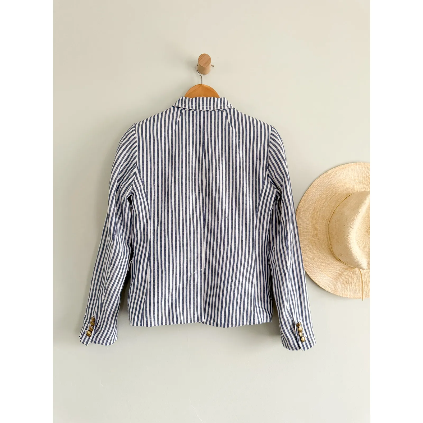 J.Crew | Schoolboy Blazer Blue White Stripe | Sz 2 - Image 10