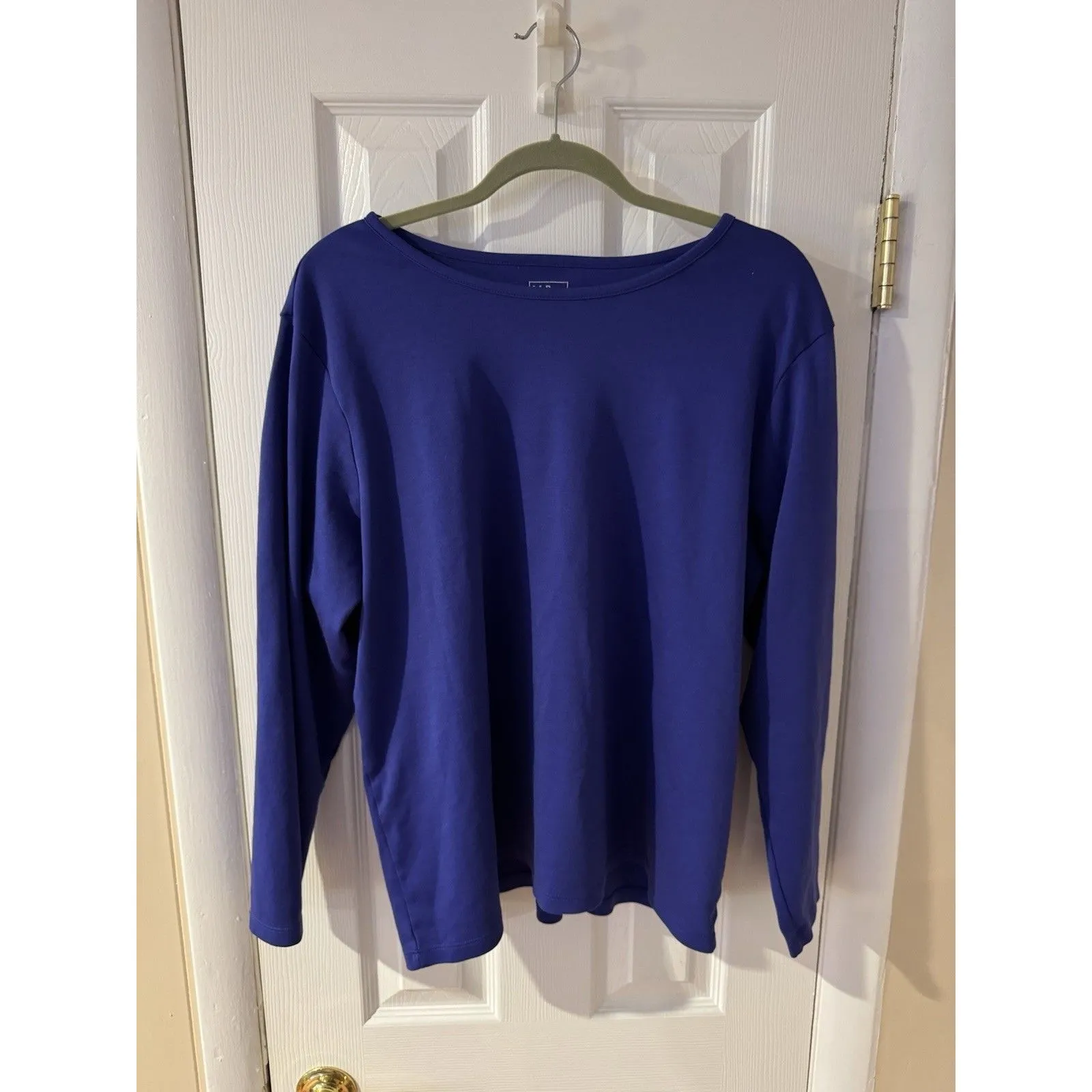 L.L. BEAN Soft Crewneck Cotton T-shirt 2X Dark Periwinkle Blue Cotton Relaxed ** - Image 4