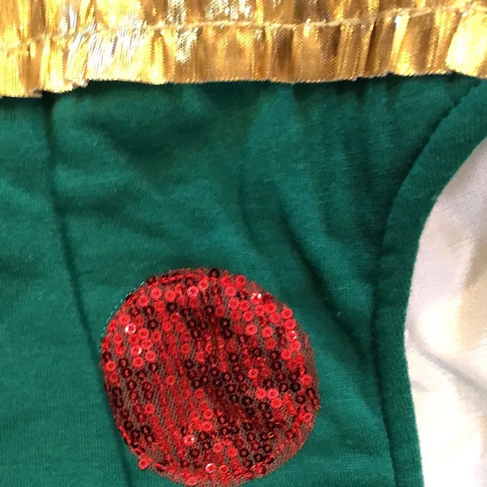 UNISEX Full Zip Sequin Ornaments & Gold Tinsel Christmas Tree w Pocket Sz XL NWT Green - Image 9