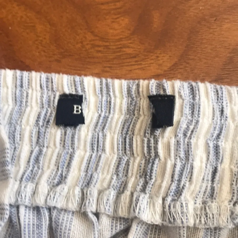 Brandy Melville Striped Linen Tie Top - Image 2