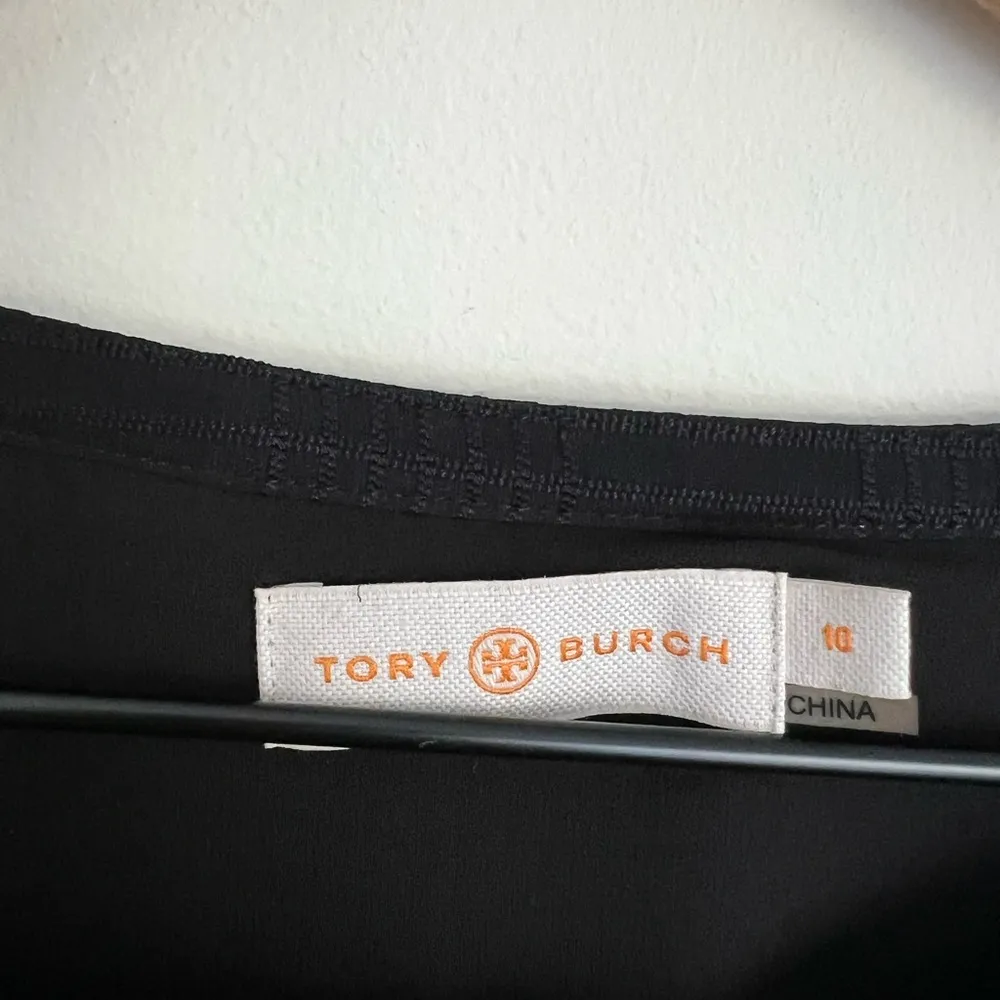 Tory Burch dress Windowpane Silk Georgette Sheer Tie Waist Long Sleeve tiered 10 - Image 3