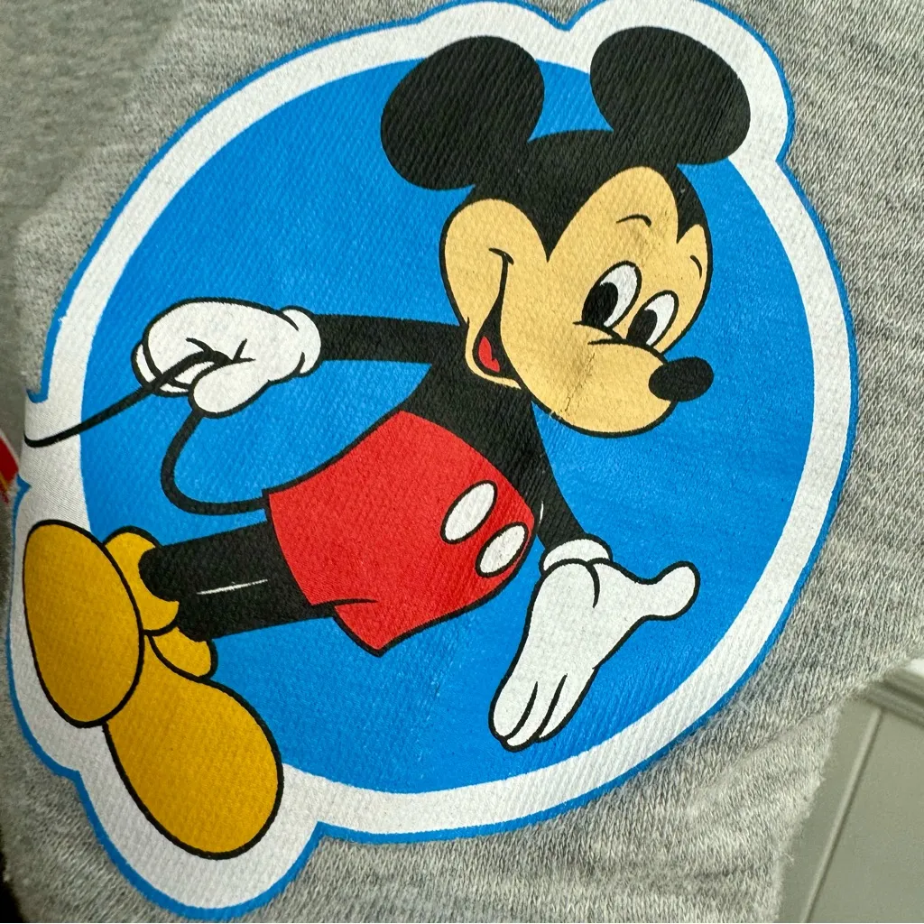 Disney Vault Collection 50th Anniversary Stickers Crewneck Shirt Grey Gray S - Image 9