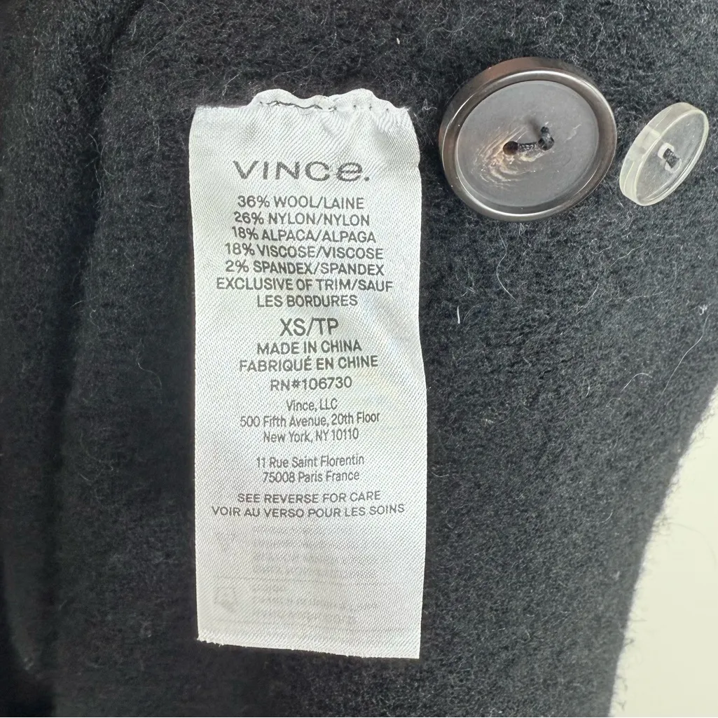 Vince Black Wool Angora Collared Cardigan Sweater Coat - Image 6