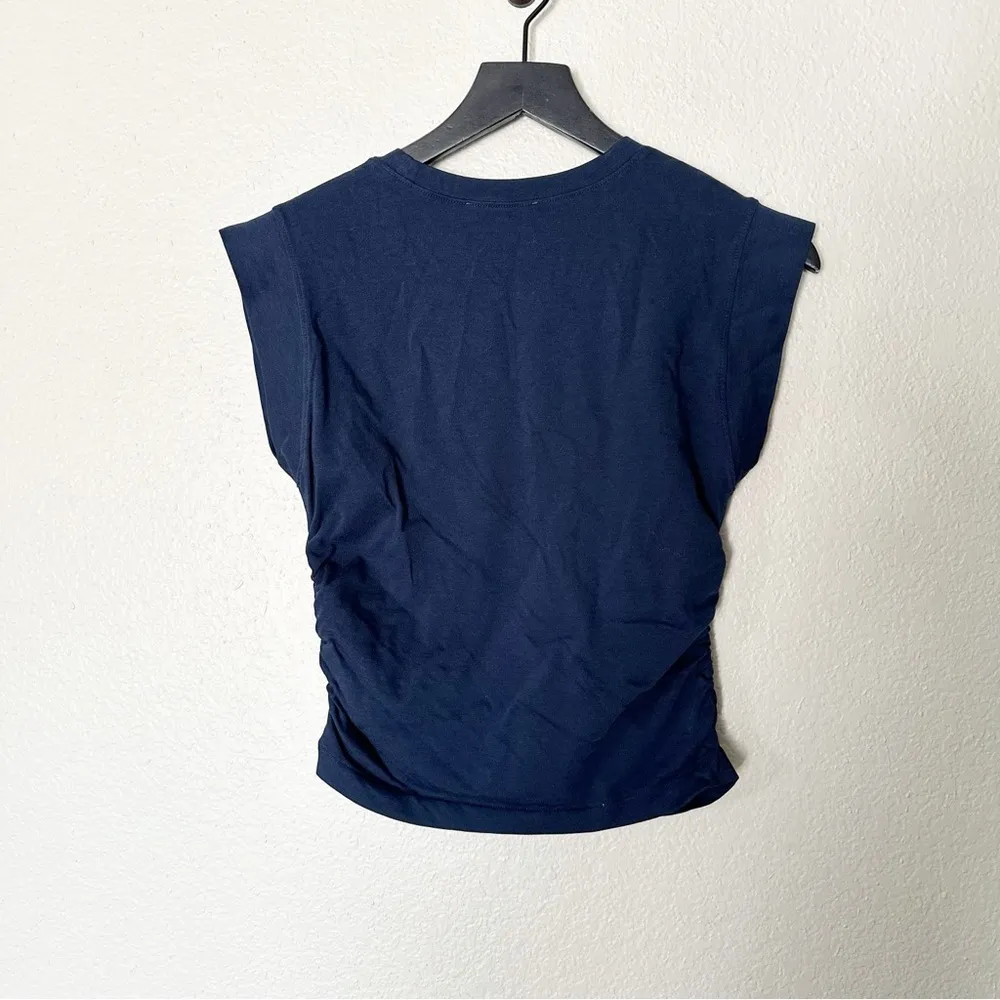 Madewell Top Womens Side-Cinch Muscle Tee Cap Sleeves Slim Fit Blue Size XXS NEW - Image 7