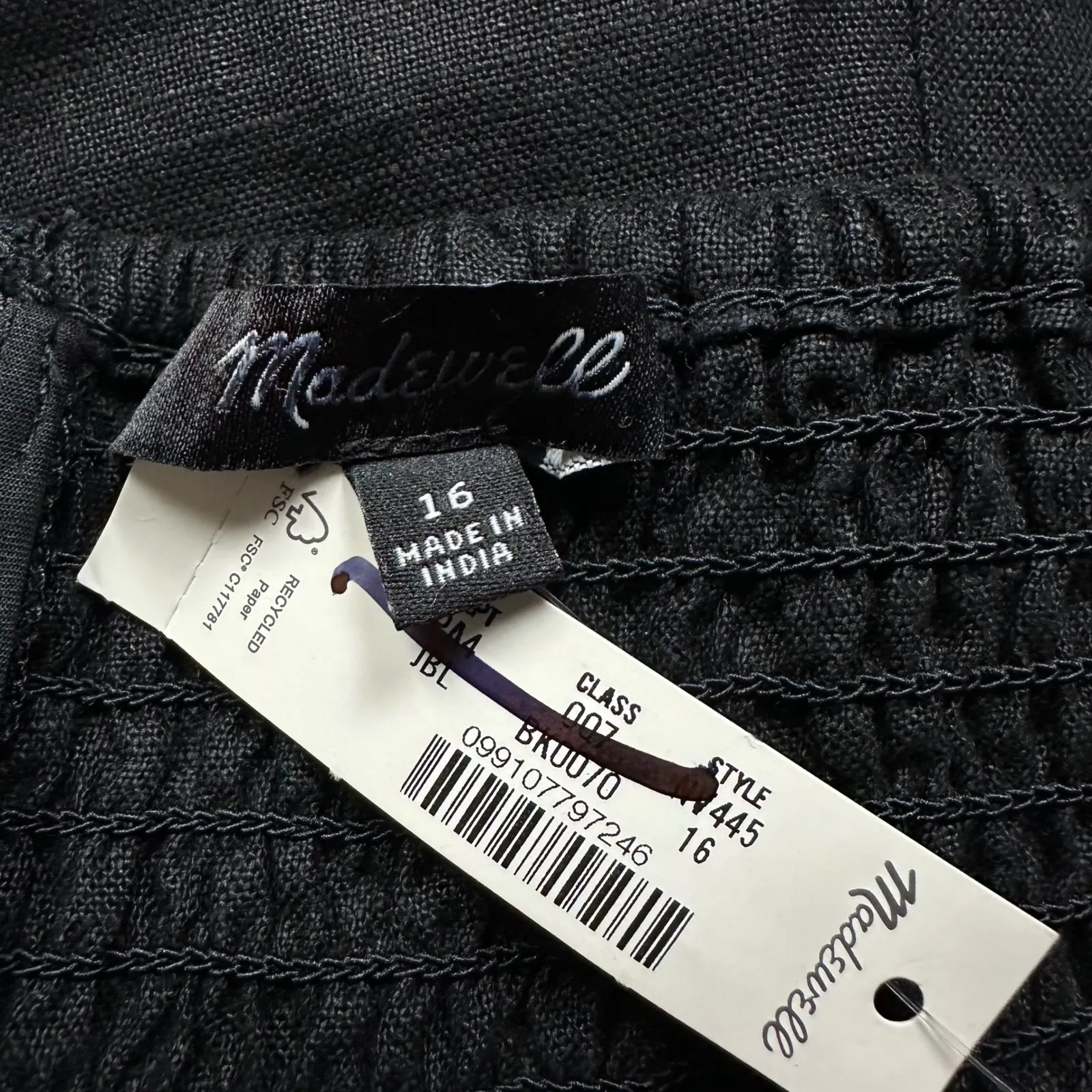 NWT Madewell Women's Black Squareneck Wide-Leg Jumpsuit 100% Linen Size 16 - Image 10