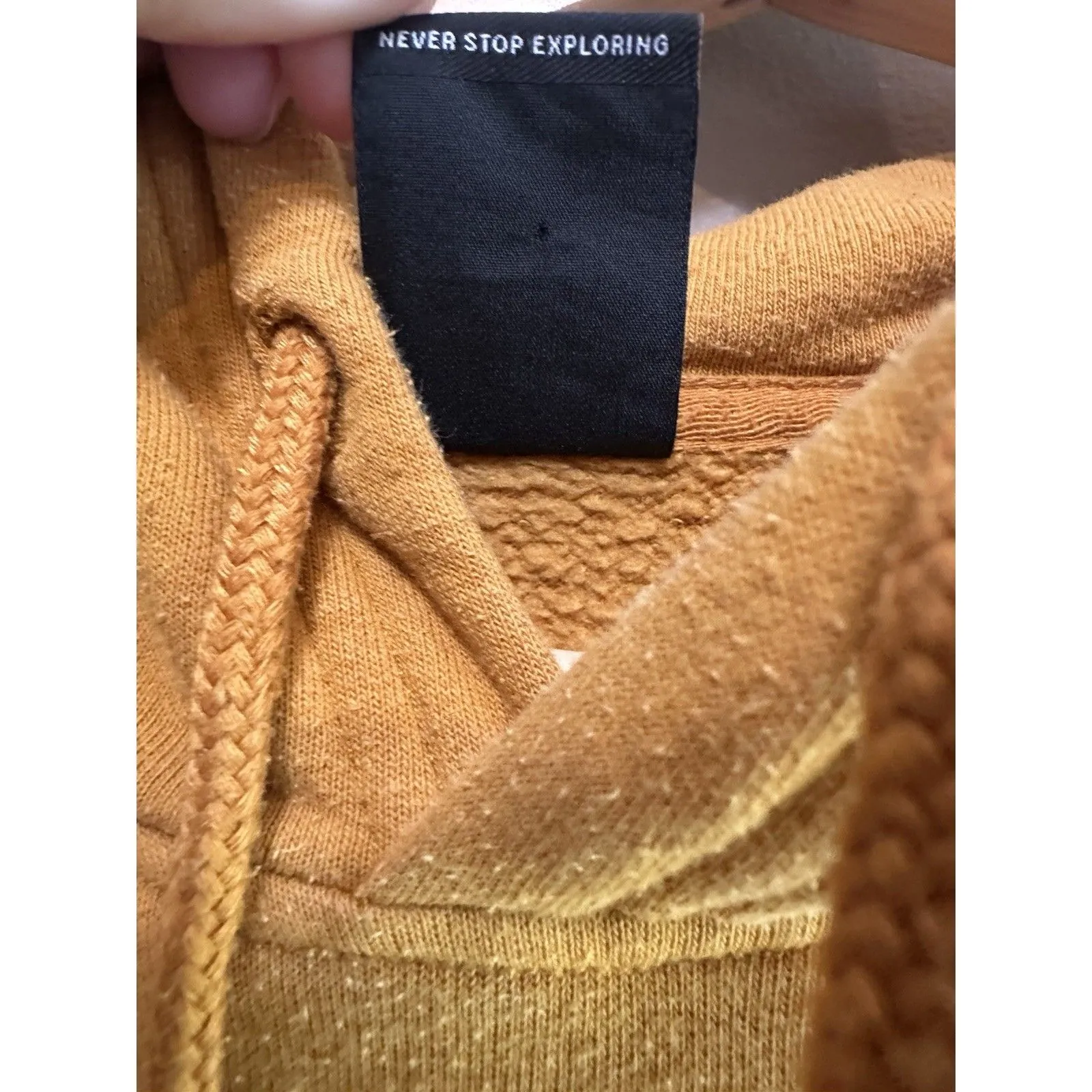 The North Face  Box Style NSE Pullover Hoodie Women's‎ Size M Yellow Sweatshirt - Image 3