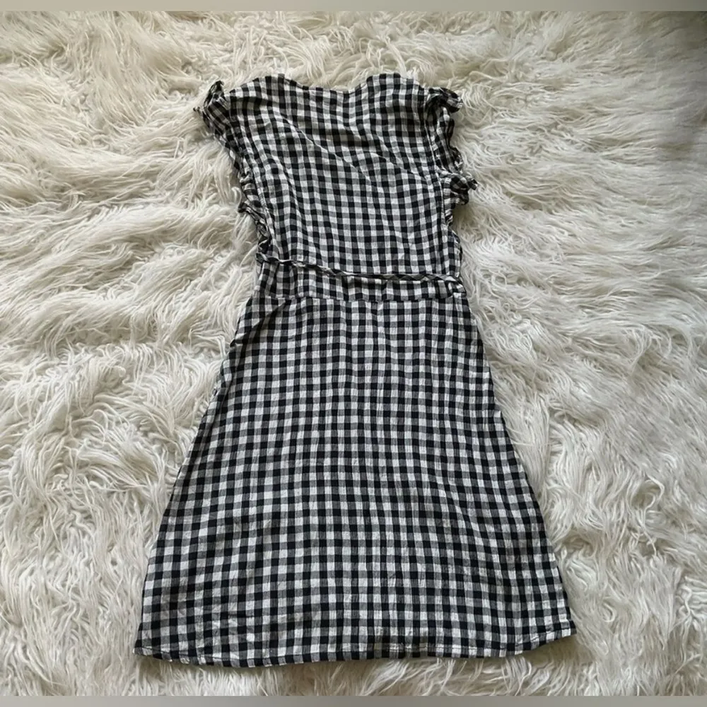 Topshop Gingham Ruffle Detail Wrap Dress size small - Image 2