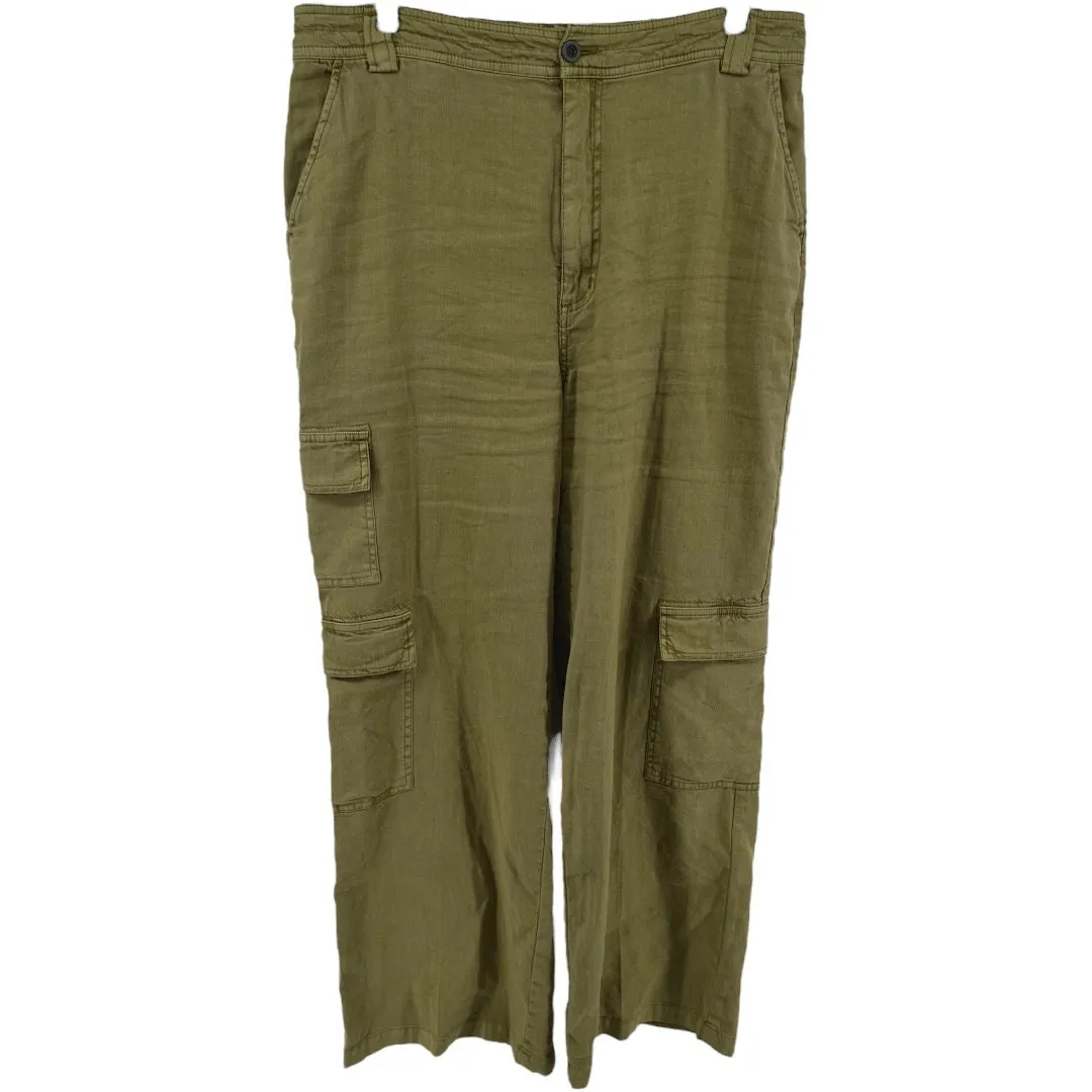 Sundance Willow Timeless Cargo Pants Linen Wide Leg Cedar High Rise Green 14 - Image 2