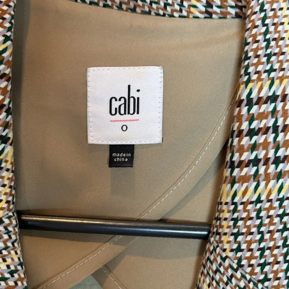 CAbi Pastime Blazer Jacket Multicolor Plaid Stretchy Rayon Blend Women's Size 0 - Image 15