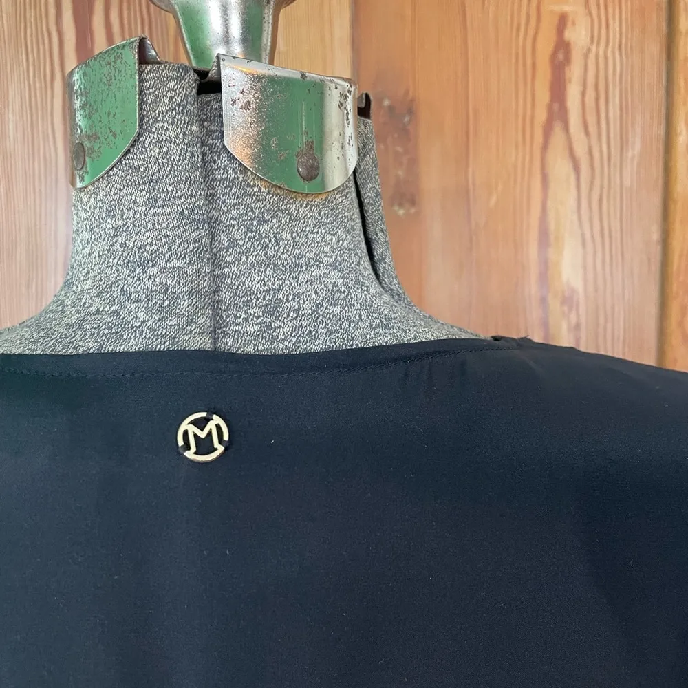 Marie Oliver Black Silk Feather Fringe Sleeve V-Neck Mini Shirt Dress - Sz XS - Image 9