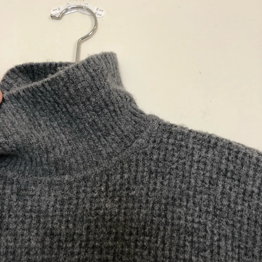 Gray Turtleneck Wool Alpaca Sweater - Image 3