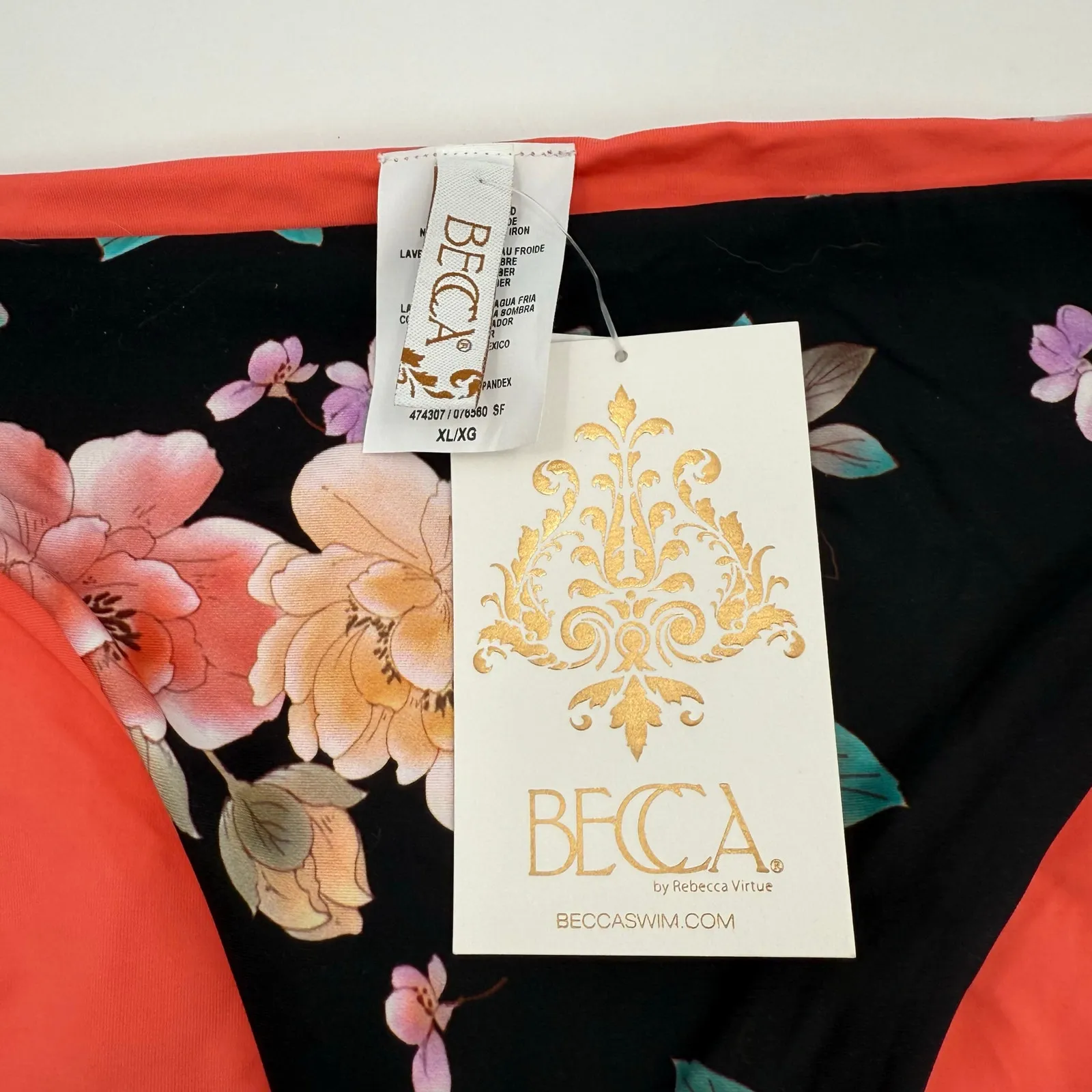 Becca Bikini Bottoms SZ Extra Large American Fit Hipster Floral Swim First Date - Image 5