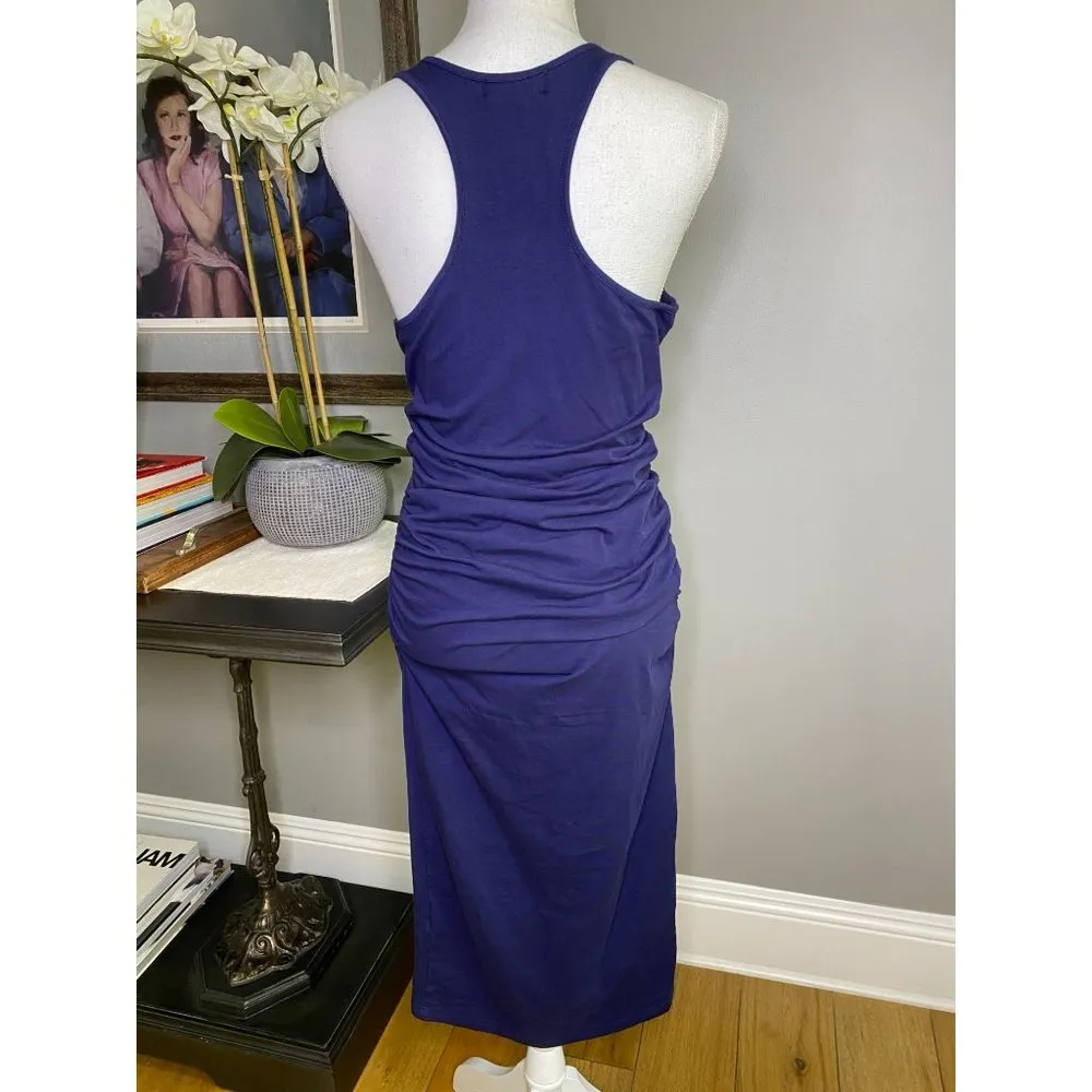 Michael Stars Vivian Racerback Blue Midi Dress Women's Size Medium Petite MP - Image 10