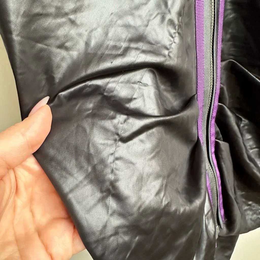 Alexander McQueen Parachute Black Purple Nylon Full Body Zipper Size 42 Medium - Image 3