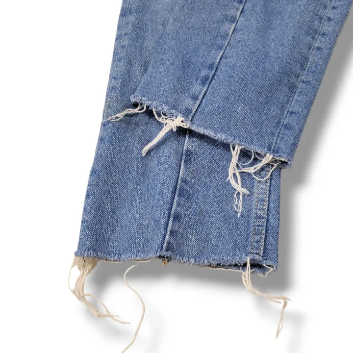 Pull & Bear Jeans Size 4 W24"L25.5" Mom Jeans Straight Leg Jeans Distressed Blue  - Image 6