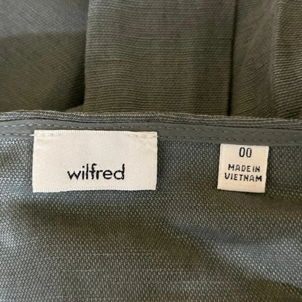 Aritzia Wilfred Brax Gray  Linen Short Sleeve Wide Leg Crop Wrap Romper Jumpsuit - Image 6