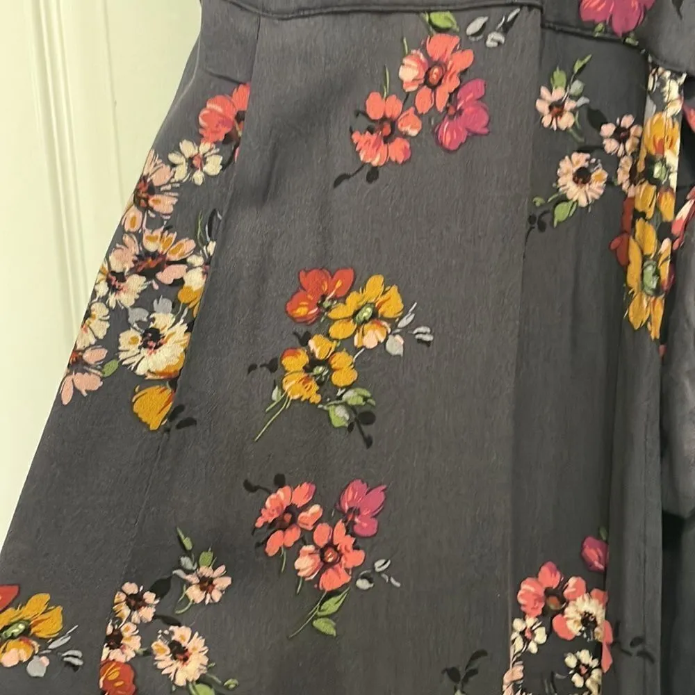 ✨Re:named Gray Floral Maxi Wrap Dress with Flutter Sleeves - Image 3