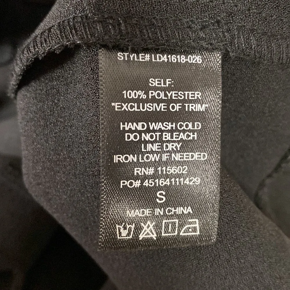 Black Sleeveless Sexy Mini Silhouette Keyhole Back Beaded Neckline Small Dress - Image 8