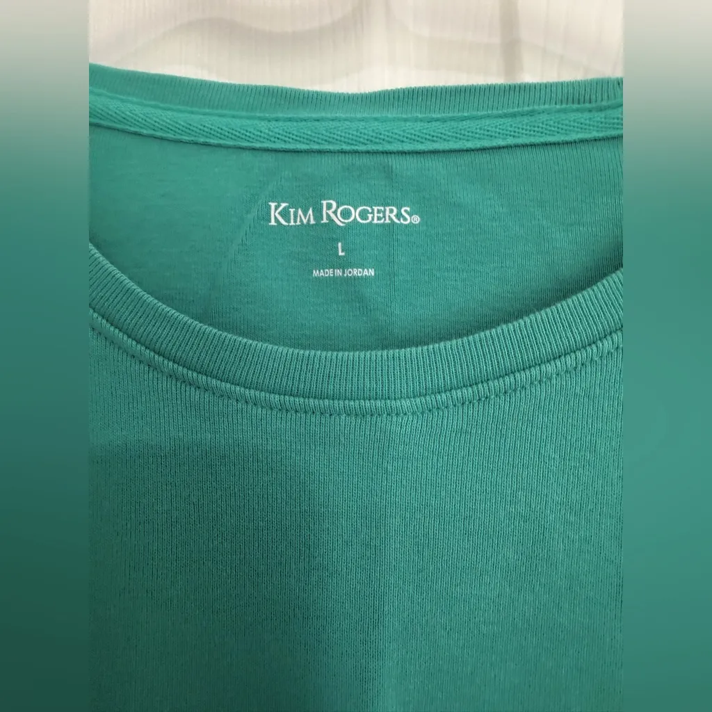 Kim Rogers Teal 3/4 Sleeve Blouse - Image 2