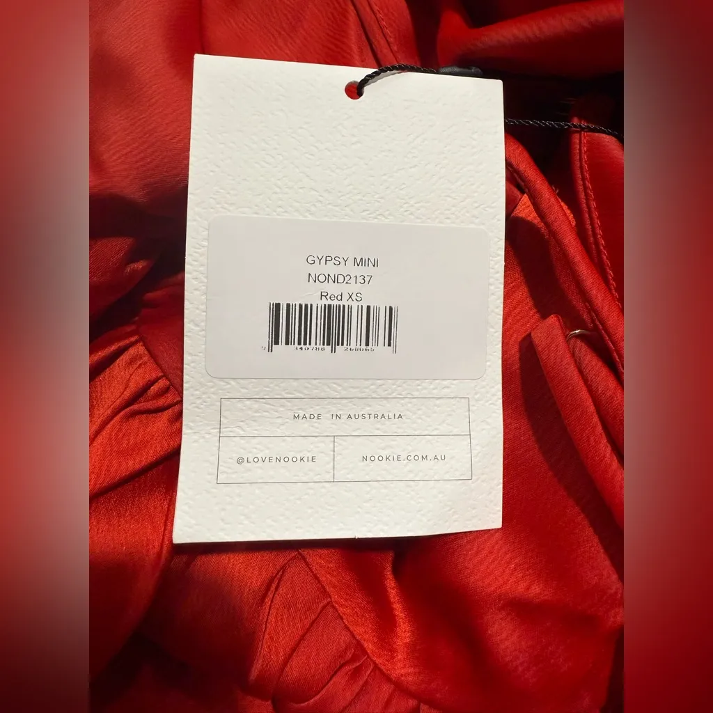 NWT Nookie Halter Gypsy Mini Dress in Red Satin Sz ‎ XS $229 - Image 7