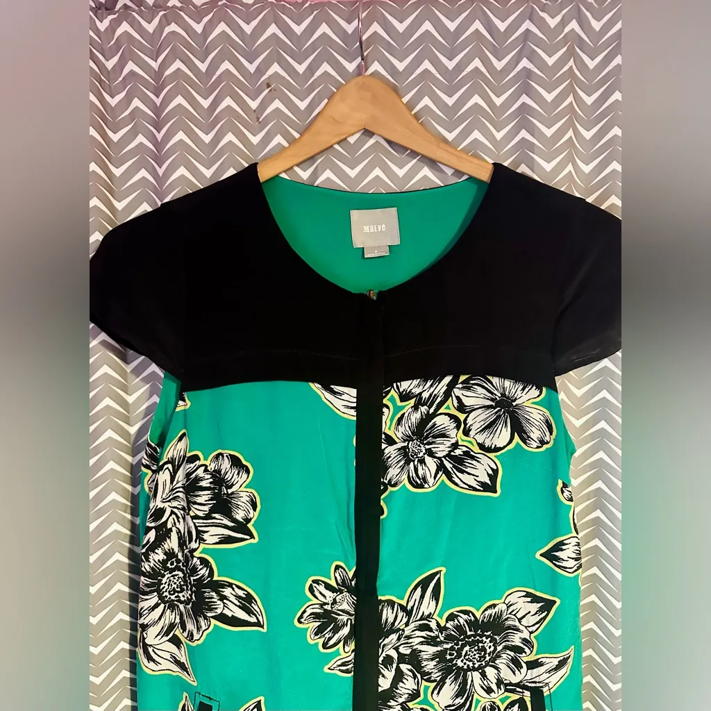 Anthropologie / Maeve | Ayame Floral Print Silk Dress, size 6 - Image 3