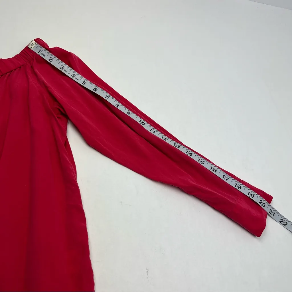 Equipment Femme Red‎ Dust Strawberry Silk Blouse Womens Size XS Off The Shoulder - Image 8