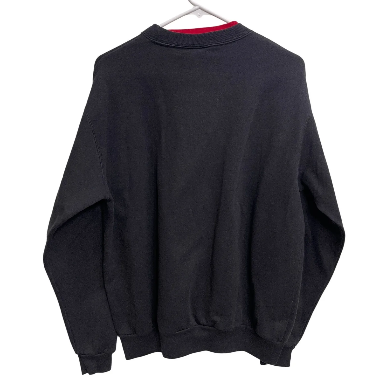 Vintage Morning Sun Top Stitch Poinsettia Grandma Christmas Holiday Sweater L Black Size L - Image 2